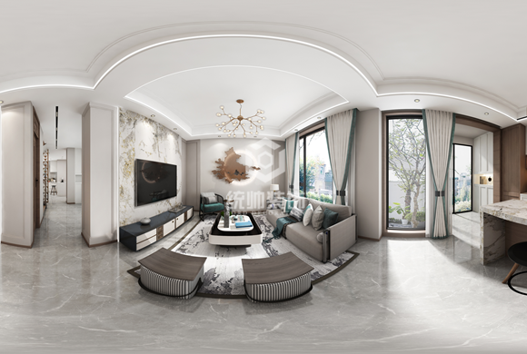 青浦区嘉涛湾260平新中式风格别墅装修效果图