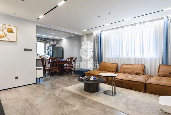 静安区宏业公寓122平现代简约风格三室一厅装修效果图